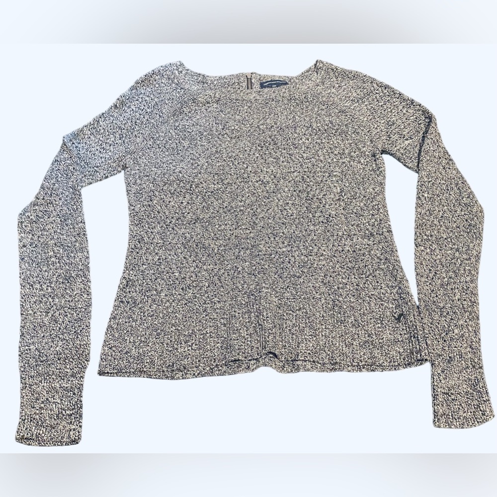 American Eagle Grey Blends Thin Knit Long Sleeve Pullover Sweater Size Medium